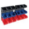 Matlock Storage Panel Bin Rack Set - 20 Pieces - Plastic Louvre Panels & Bins