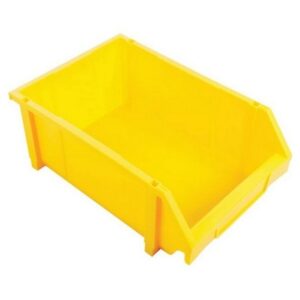 Matlock Plastic Louvre Panel Bin - Stack and Hang Container - Interlocking Design - 28 x 42.5 x 18.4 cm - Yellow
