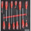 KennedyPro Screwdriver Set - 12 Pieces - with 2/3 Width Foam Tool Control Inlay for Tool Chests