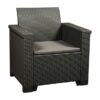 Jabulani One Seater Patio Chair - Outdoor - Rattan Look - Charcoal - 73 x 57 x 75cm