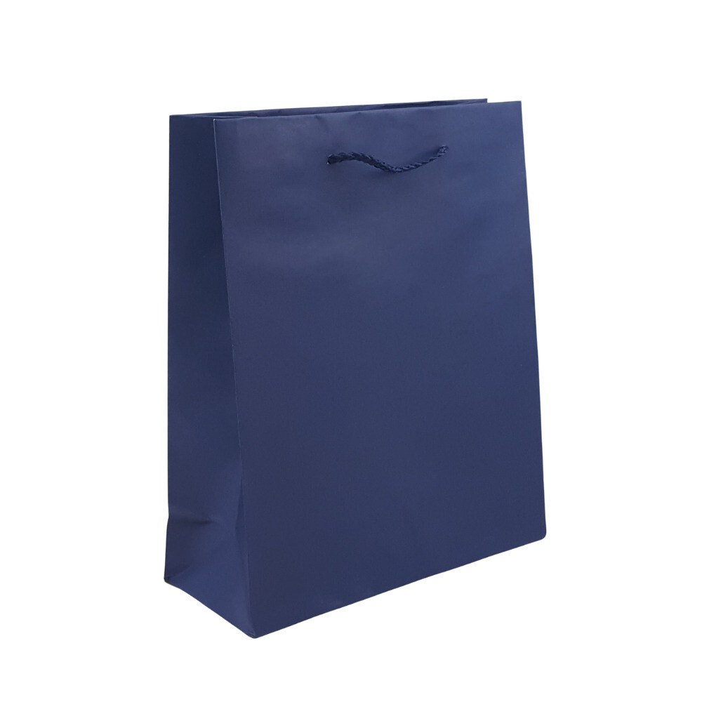 Navy Blue A4 paper carrier bag with cord handles