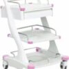 Treatment Trolley 3 Tier – Pink with Detachable Guardrail
