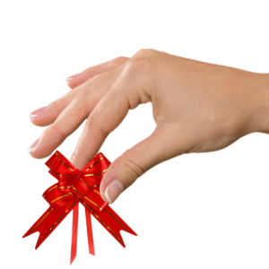 Ribbon – Poly Pull Bow Red/Gold