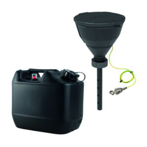 SCAT Safety Waste Set: 10L Canister S60 with Mechanical Level Control, Funnel S60, Stainless Steel Sieve