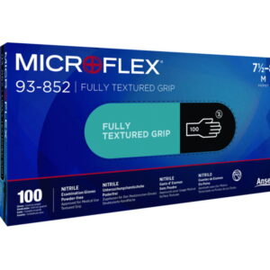 Ansell Microflex, Size 8½-9 (L), Black Double-sided Nitrile Gloves, Powder-free, Length 245mm, Wall Thickness 0.12mm