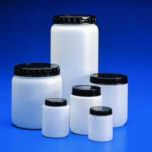 Kartell Cylindrical Jar, 70 ml, HDPE, White with Black Screw Cap