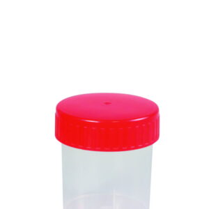 Ratiolab Multipurpose Beakers, 30 mL, PP, with Red Screw Lid, Non-Graduated, Sterilized (Pack of 500)