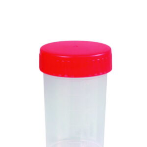 Ratiolab Multipurpose Beakers, 60 mL, PP, with Red Screw Lid, Graduated, Non-Sterile (Pack of 600)