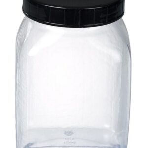 Bürkle Wide Neck Jar Square 1000 ml PVC, with Lid