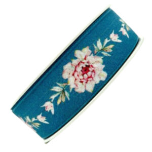 Ribbon – Cactus Flowers Blue 25mm x 15m