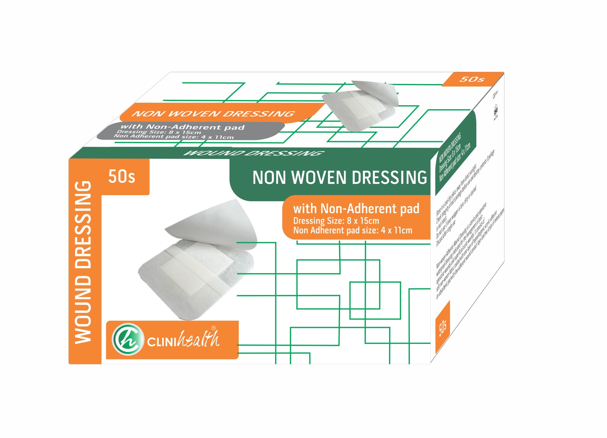 Dressing Non-Woven with Pad 8x15cm- 50s