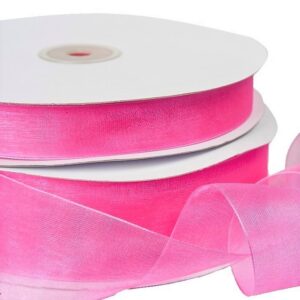 Shocking Pink Organza Ribbon 40mm x 100m
