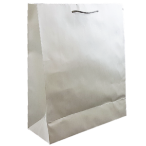 Silver Handy paper carrier bag with cord handles