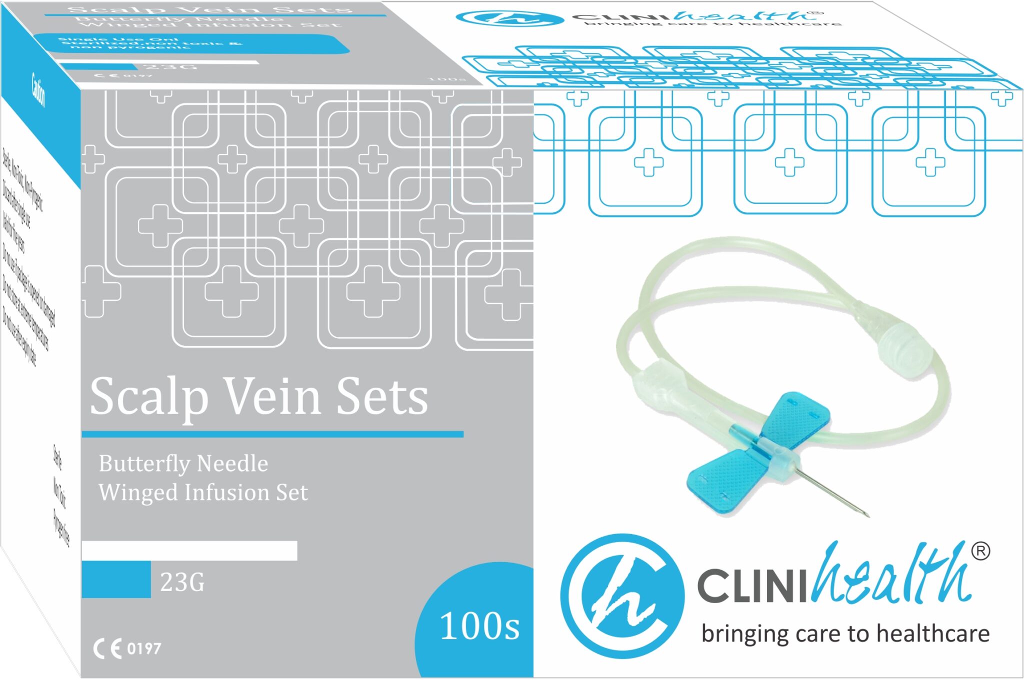 Scalp Vein Set (Butterfly Needle) 23g 30cm – 100 Clinihealth
