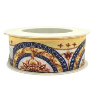 Scarf – “V” Cream, Navy, Gold 38mm x 15m