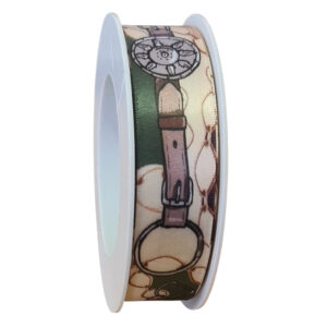 Scarf – “RL” Cream, Greens & Browns 25mm x 15m