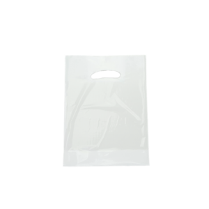 Frosted (Clear with white tint) Plastic Carrier Bags (300+40x240mm)(1000 Units)