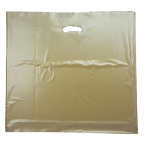 Gold Plastic Carrier Bags (500+40x550mm)(1000 Units)