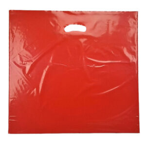 Red Plastic Carrier Bags (500+40x550mm)(500 Units)