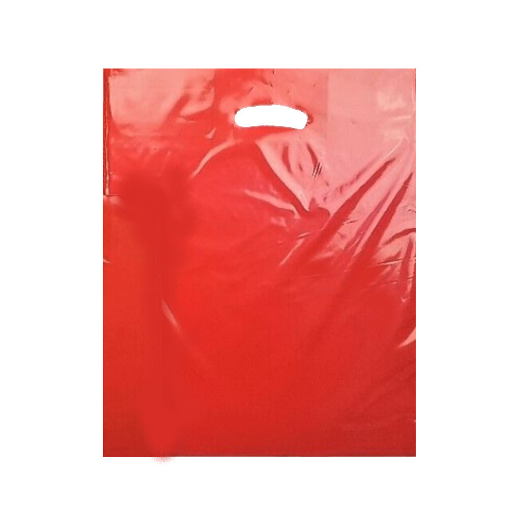 Red Plastic Carrier Bags (460+40x380mm)(1000 Units)