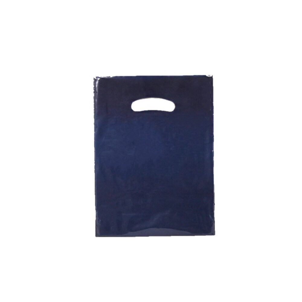Navy Plastic Carrier Bags (300+40x240mm)(500 Units)