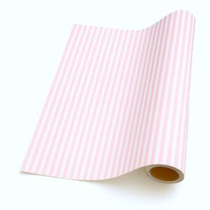 Thin Stripe – Pink & White (50m x 50cm Roll)