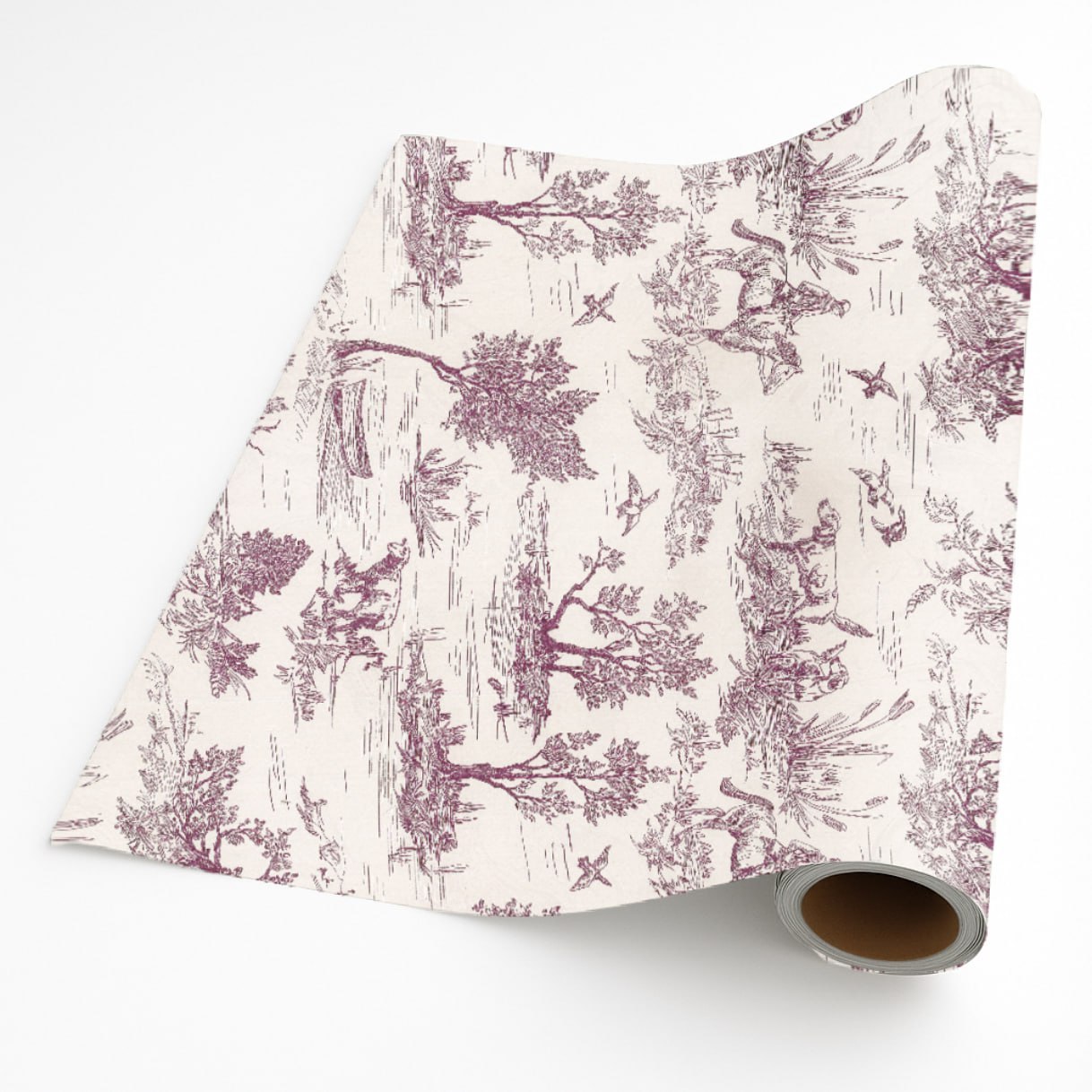 Countryside Toile in Burgundy – Giftwrap (50m x 50cm)