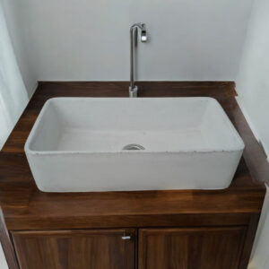 Alternative view of Aquatina Ivory Concrete Basin 47 X 23.5 X 12Cm