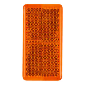 Rectangular Reflector Stick On Amber 65Mm