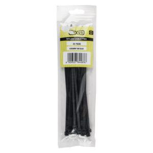 Nexus Cable Ties T50R 4.8Mmx200Mm Black 20 Pack