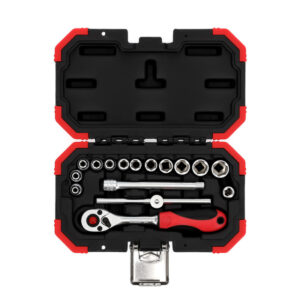 Gedore Red Socket Set 1/4Inch 16Pc Drv 4-13Mm+Bits