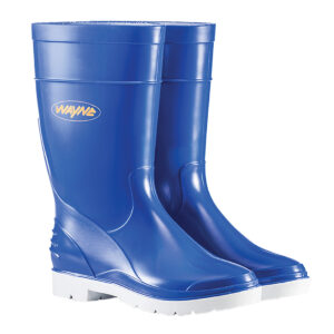 Wayne Gumboot Ladies Half L Wht/Blue F1671 Size 5