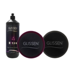 Glissen Nitro Single Stage Compound 1Kg (Incl X1 Purple Compounding Foam+ X1 Black Waffle Finishing Foam 150Mm/6")