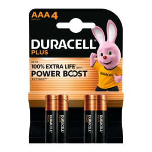 Duracell Battery Plus Alkaline Aaa 4 Pack