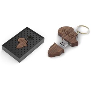 Afrique 16gb Usb Memory Stick – African Continent Shaped Wooden Flash Drive