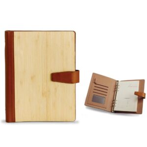 Bamboo & PU Personalized Planner Filofax Organiser