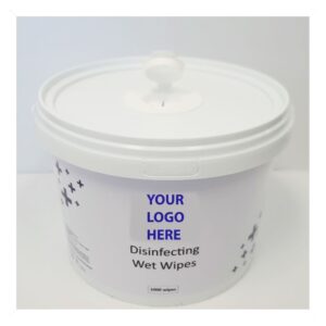 Big bucket of Disinfectant Cleaning Wipes – 1000 wipes per bucket. Min 4 buckets. SABS Approved