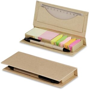 Brainstorm Eco Office Set Incl Ruler, Pad, Pen & Sticky Flags – 100% Recycled Paper