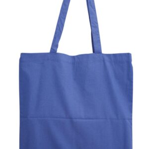 Combed cotton shopping bag with shoulder strap-Dark blue