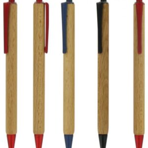 Sustainable Wood (FSC) Gel Pen (Coloured Trim) – Plain – Min Ord