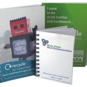 Recycled Drink Bottle & Paper A6 Notepad – Full Col: Cover only