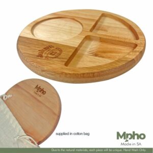 Eco Friendly Wooden Board To Hold Glass & Snack Tray In Cotton Bag – Min 20 Units