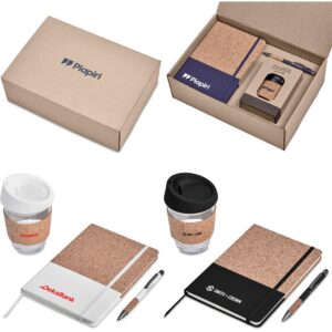 Koberry Kraft Eco Friendly Gift Set with A5 Notebook, Pen & Glass Tumbler