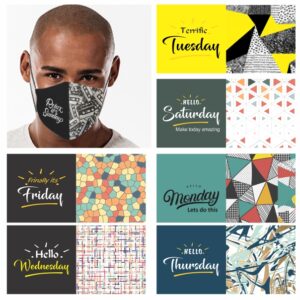 Mens Days of the Week 3 Layer Beak Mask – 7 different masks per pack. Min 20 packs