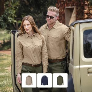 Mens Mawenzi Long Sleeve Bush Outdoor Shirt – Quick-Dry, Vented Back & Flap Pockets