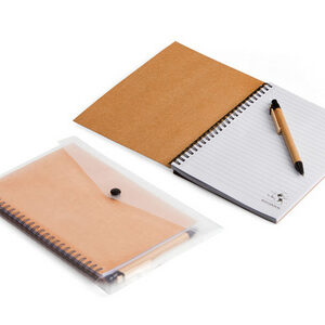 A5 Eco Notebook & Pen in clear sleeve