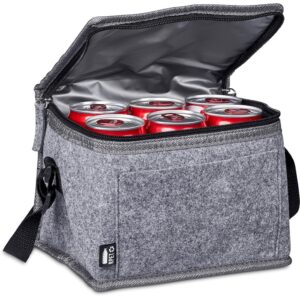 Okiyo Reitoko Recycled PET Eco Friendly 6 Can Lunch Cooler – Melange Grey