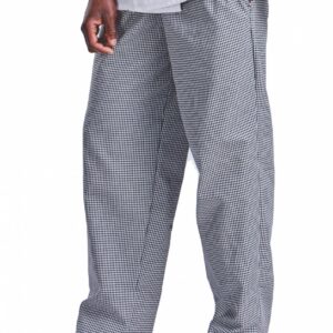 Chef Trousers Poly Cotton Blue/White Check. Sizes 34 – 56