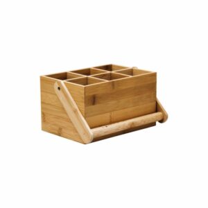 Bamboo Caddy With Handle, 6 Div. (205X160X230MM) – MOQ: 24 units
