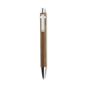 Bamboo automatic ball pen – blue ink refill -Available in: Wood